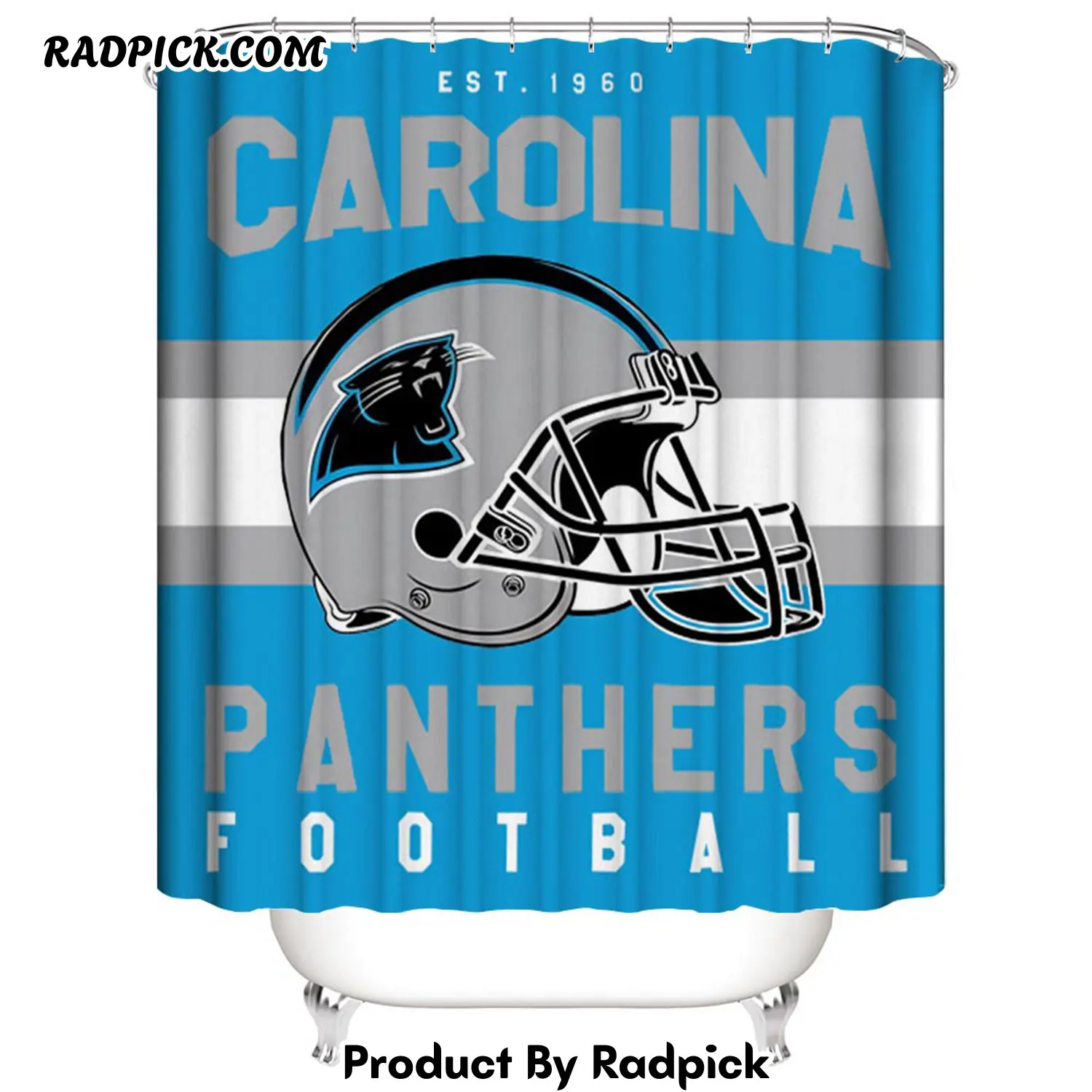 Football helmet flag charlotte carolina panthers shower curtain rp387925